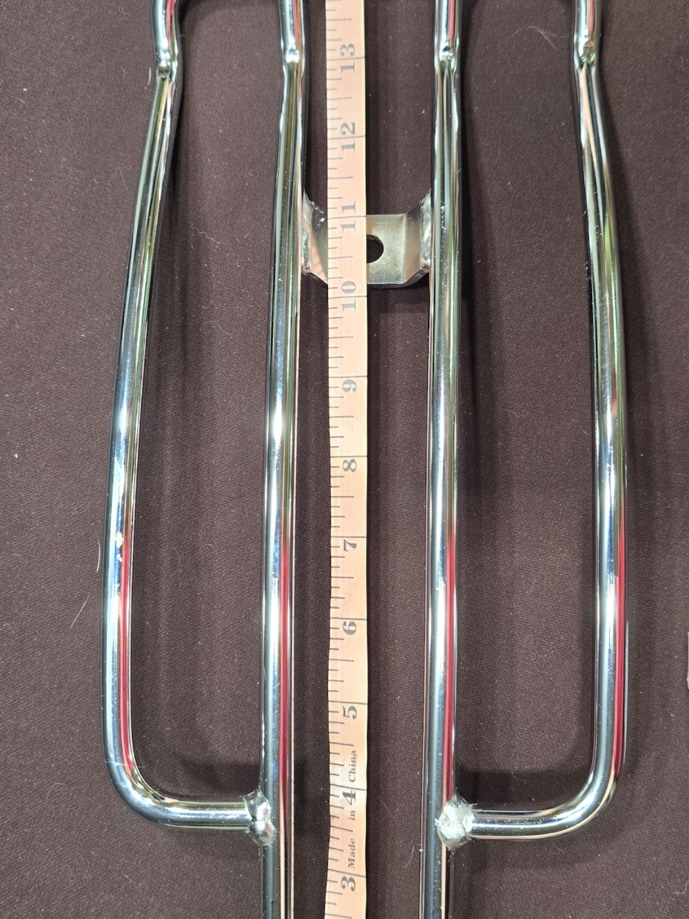 Chrome Motorcycle Rear Rack with Mounting Bolt - Picture 3 of 8